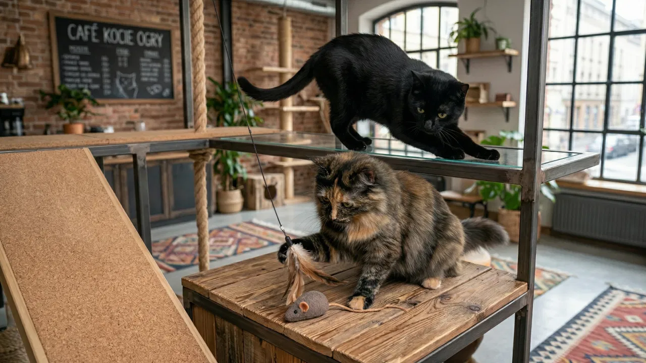 Dwa zaprzyjaźnione koty leżące razem na kanapie w przytulnym, słonecznym salonie